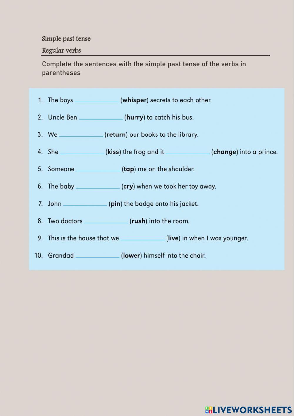 Past simple-regular verbs