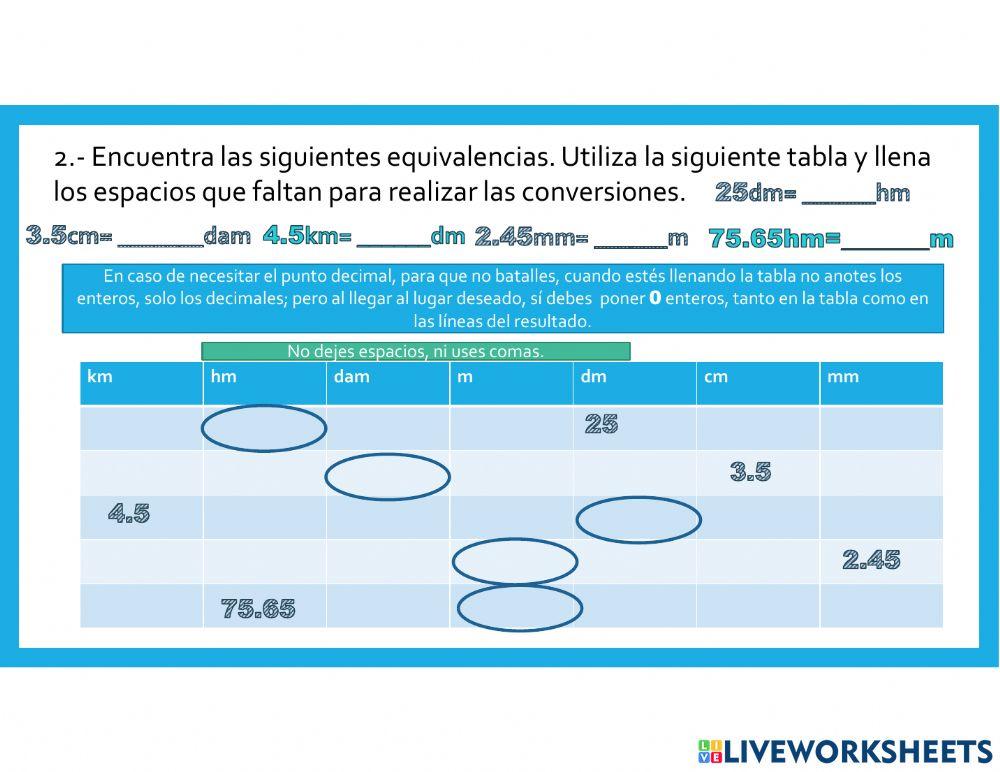 Conversión de medidas