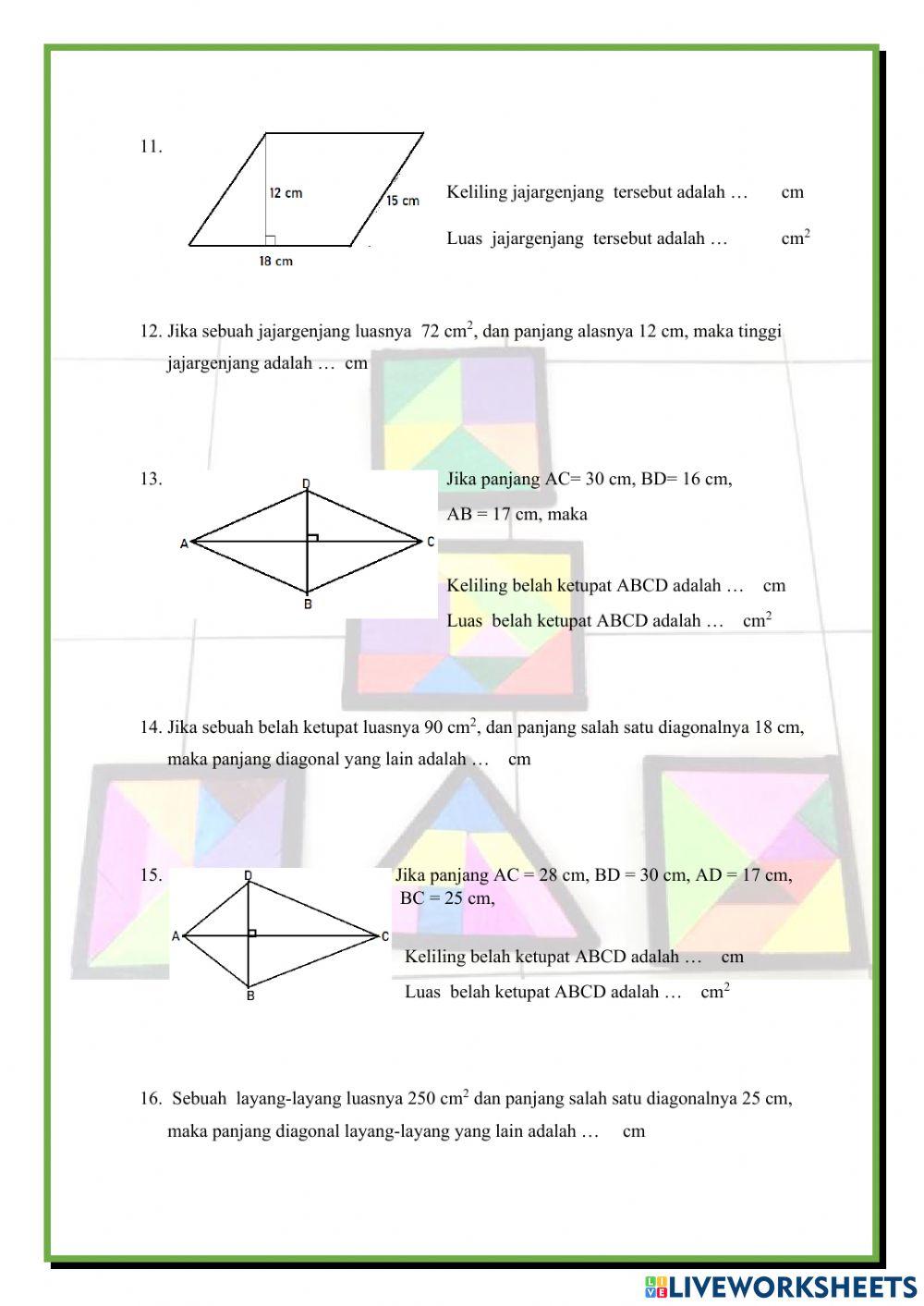 BANGUN SISI DATAR  Latihan 1