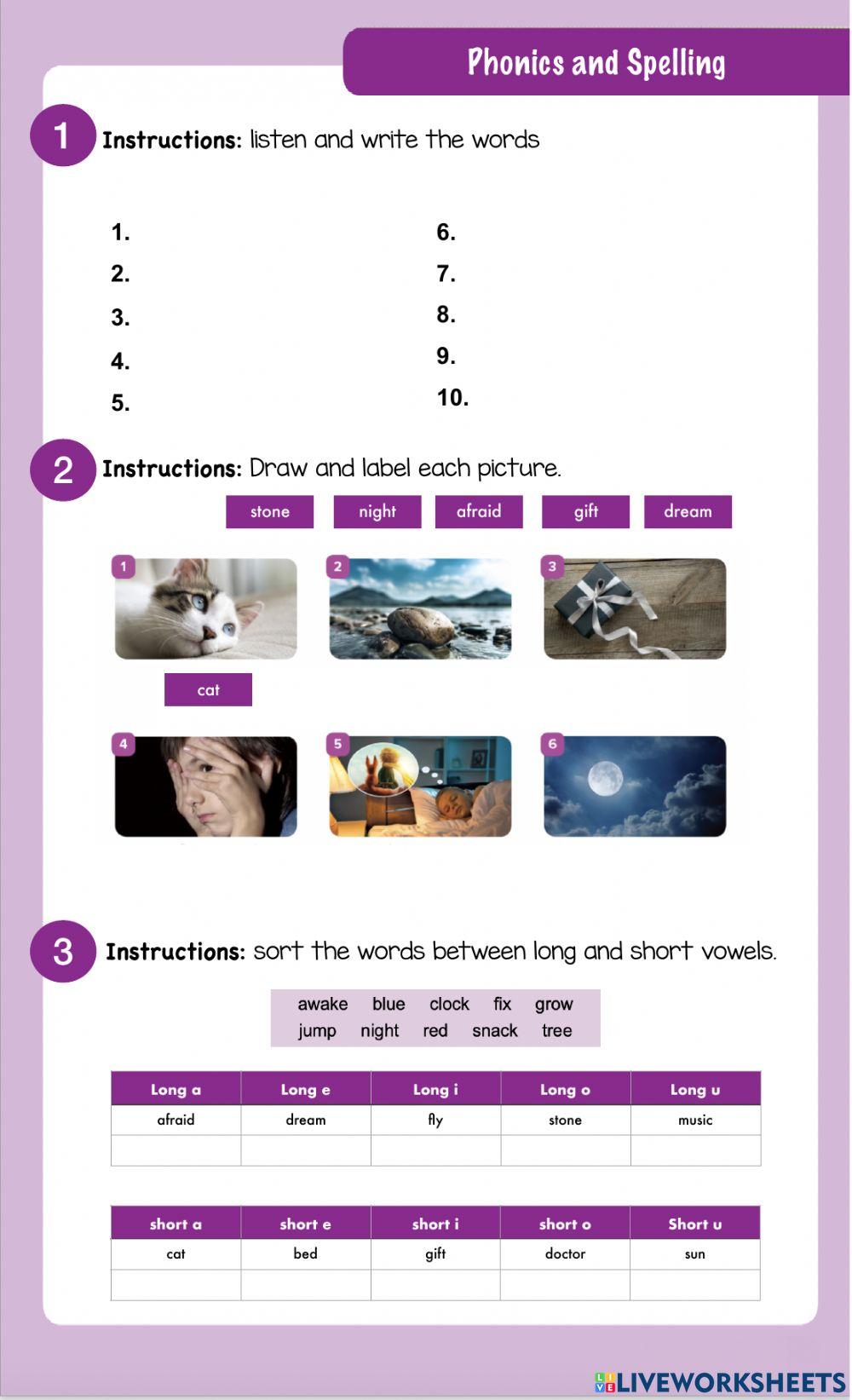 Long and short vowels
