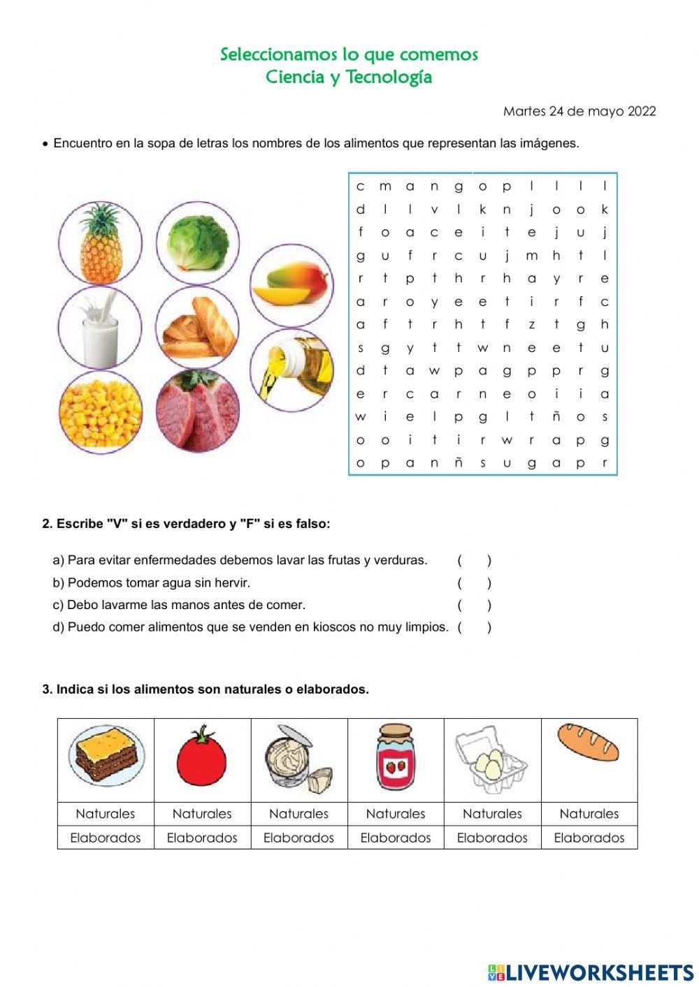 Seleccionamos lo que Comemos