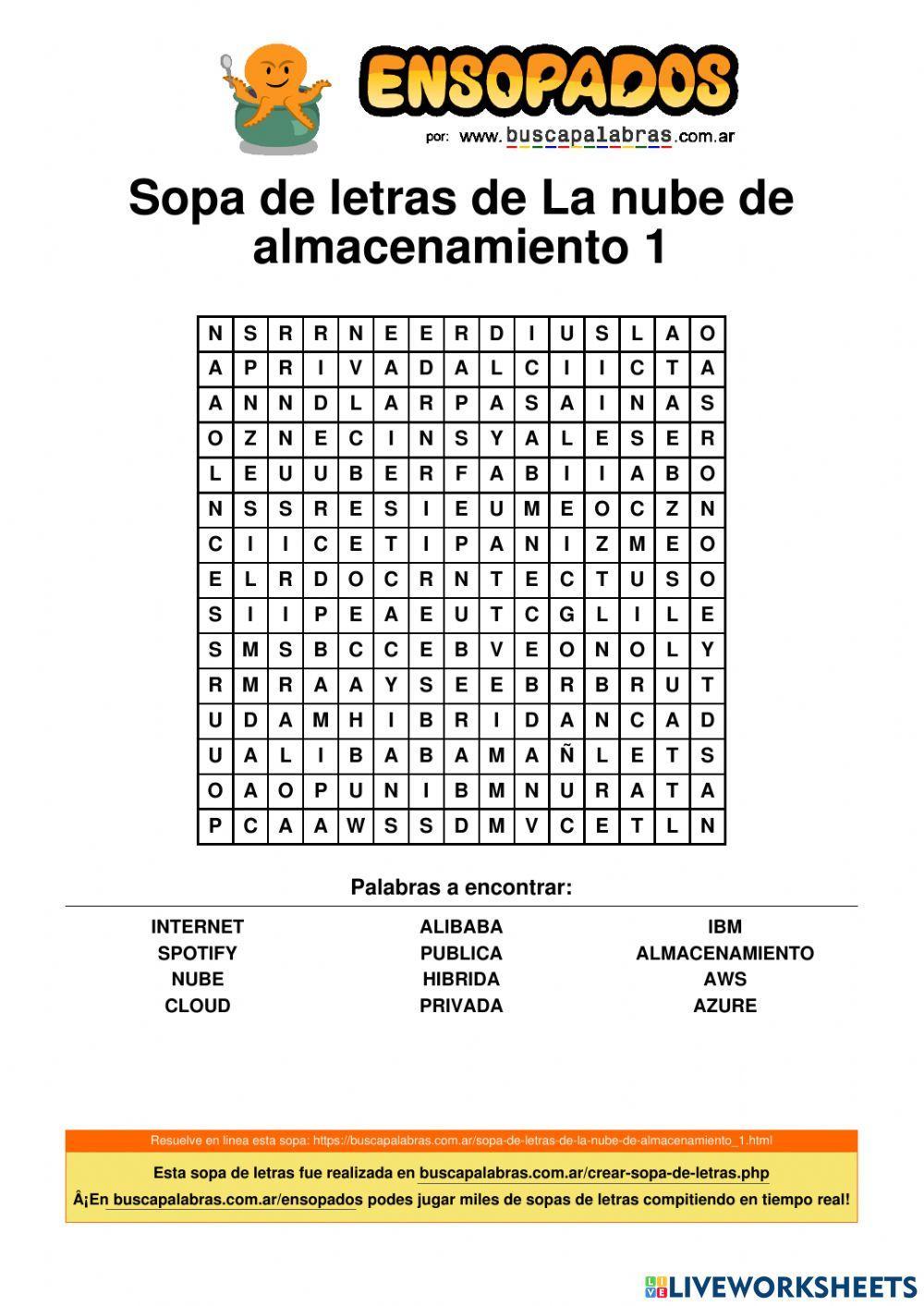 La nube de almacenamiento