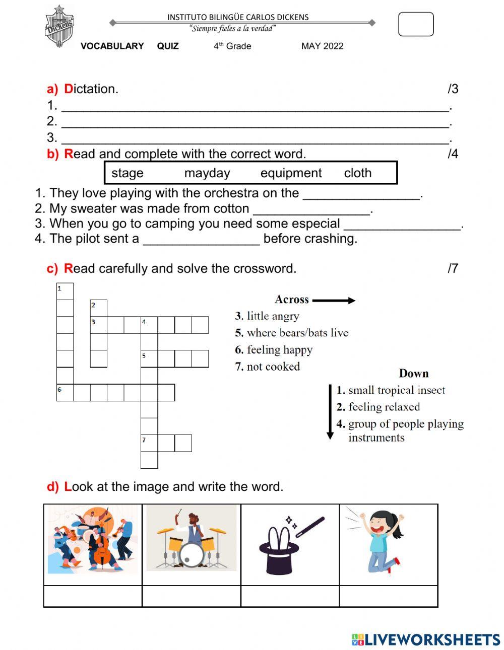 22 - Vocabulary Quiz 24-5