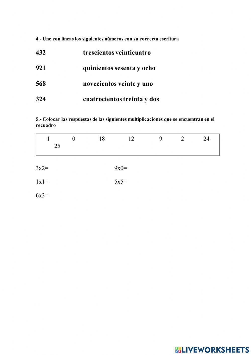 Prueba de diagnóstico de matemáticas y lengua