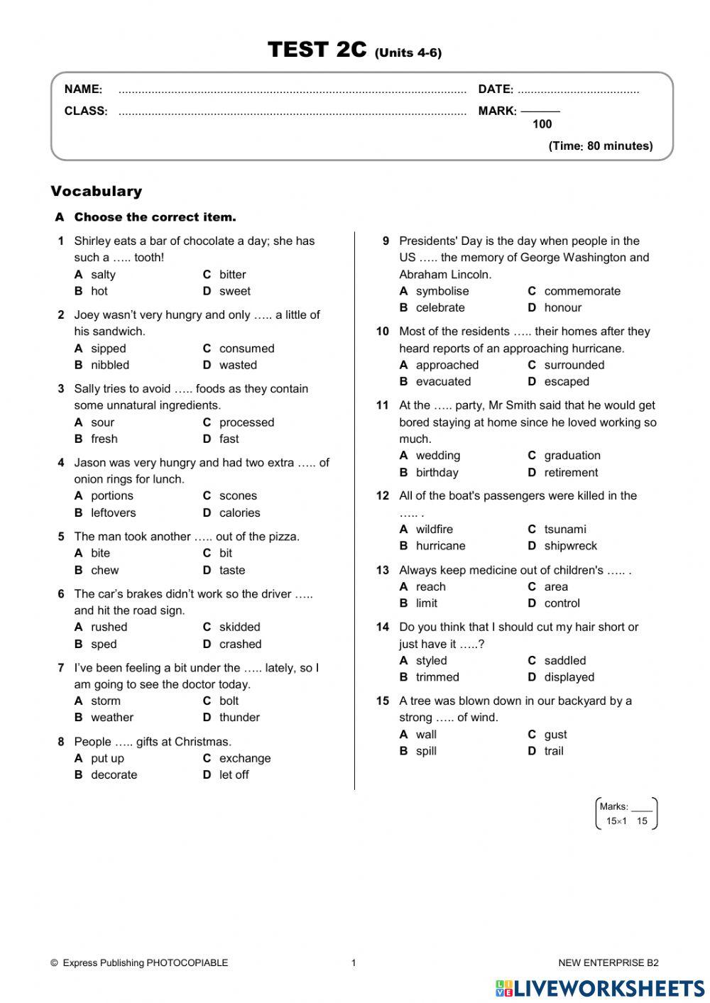 2047742 | Test 2C Units 4-6 | Zinaida | LiveWorksheets