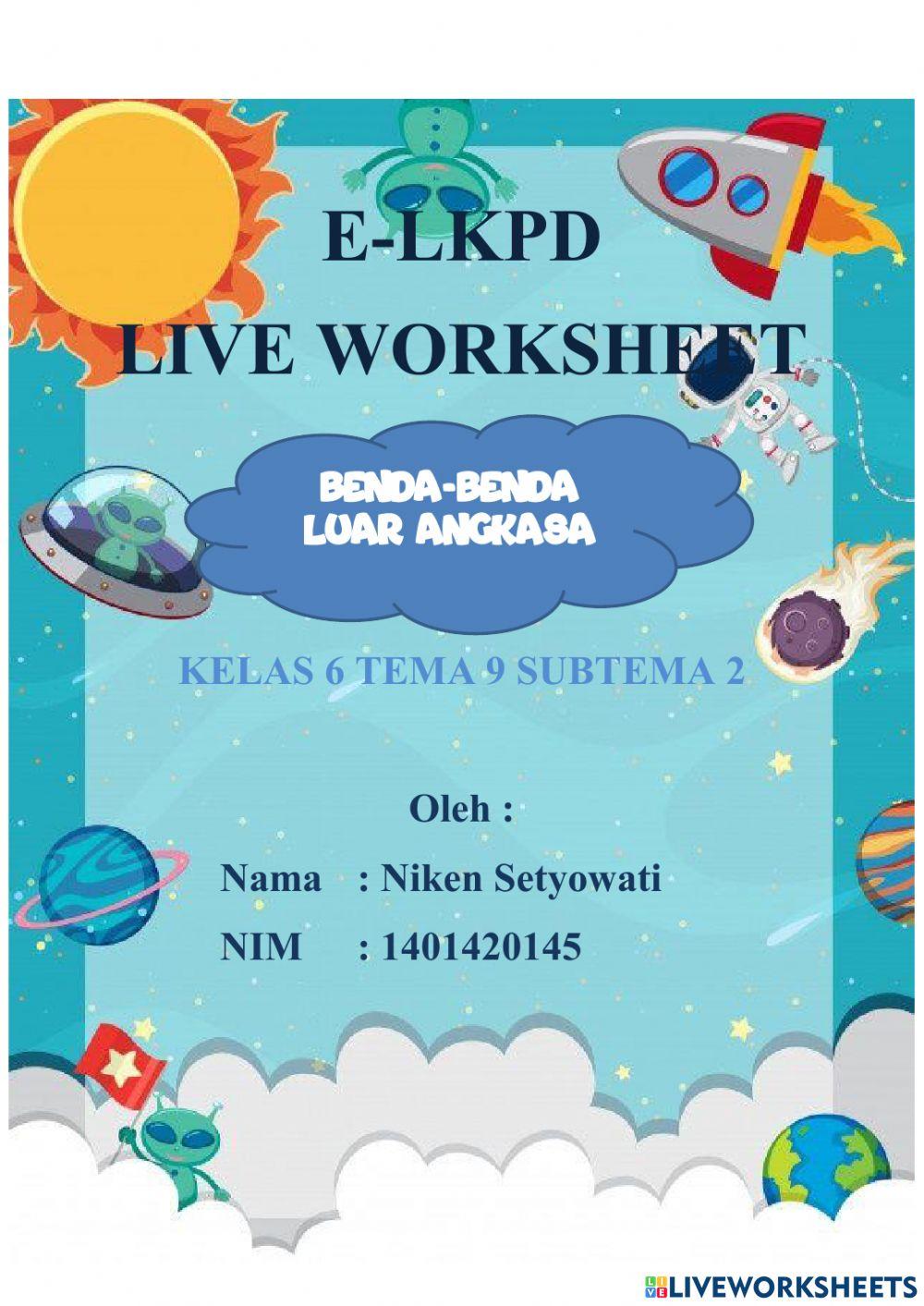 Live worksheet tata surya