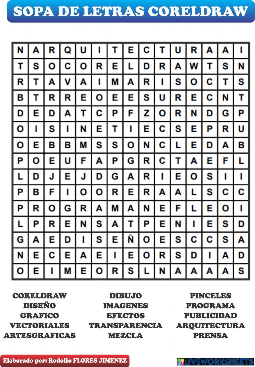 Sopa de letras CorelDraw