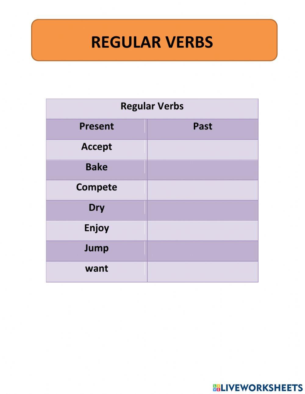 Irregular - Regular Verbs