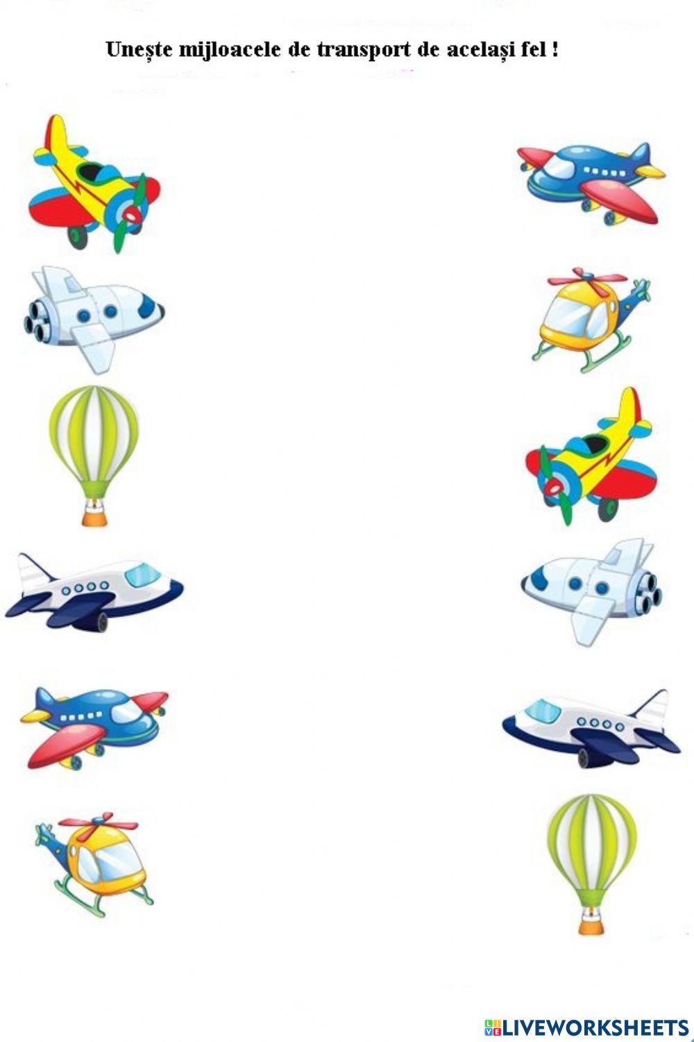 Unește mijloacele de transport de același fel !