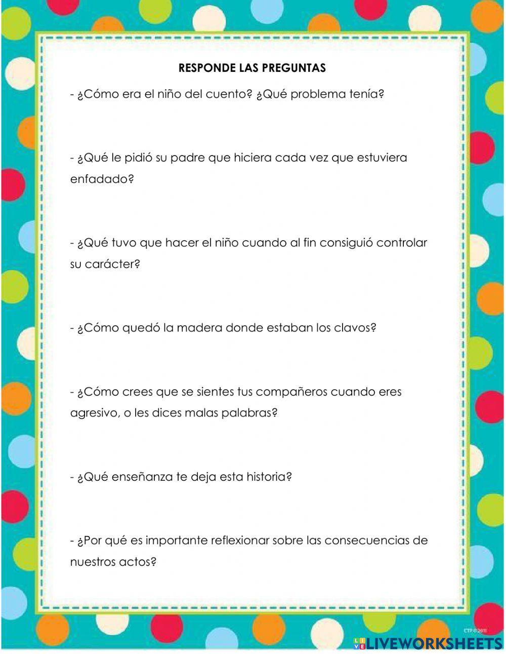 Cuento el niño y los clavos