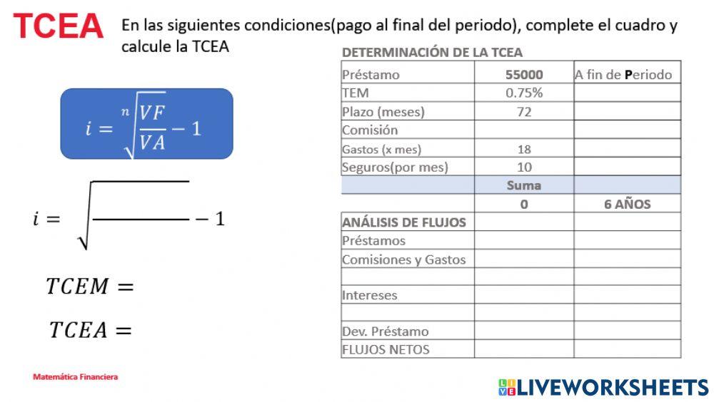 Calculo de la TCEA 2