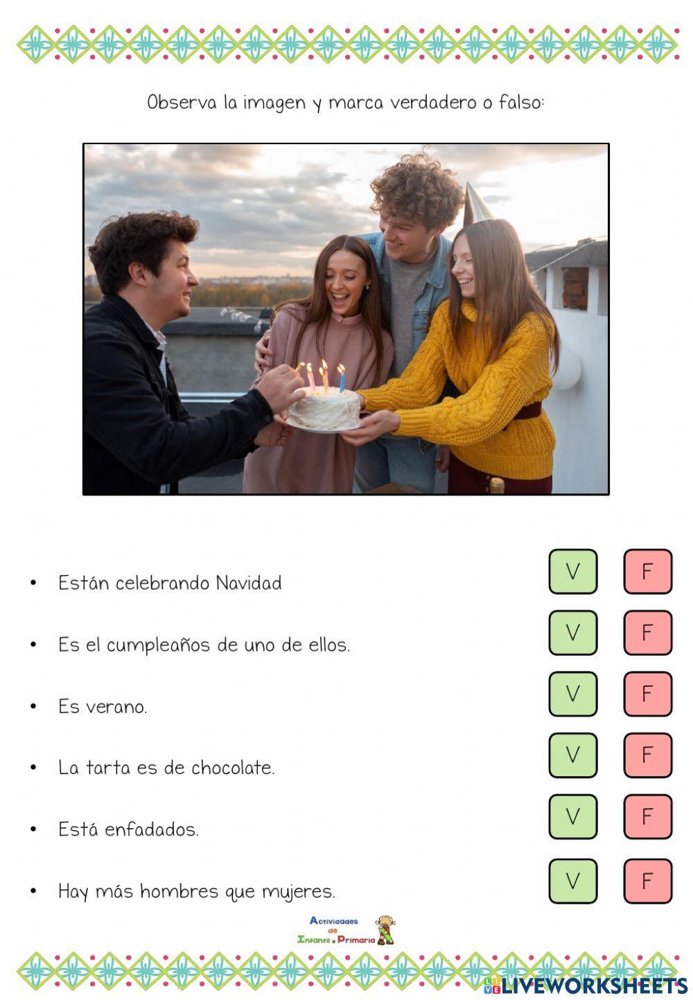 Comprensión lectora. verdadero o falso