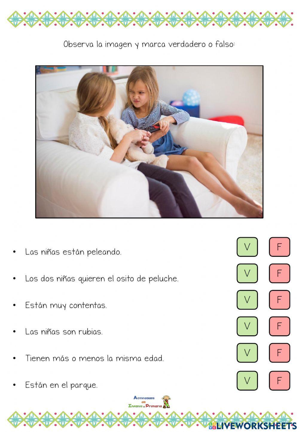 Comprensión lectora. verdadero o falso