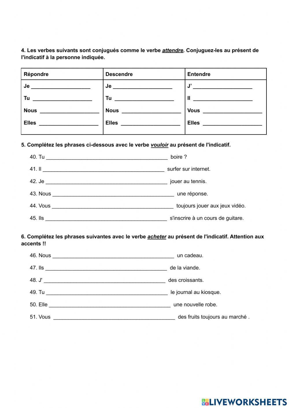 1. Indicatif préset