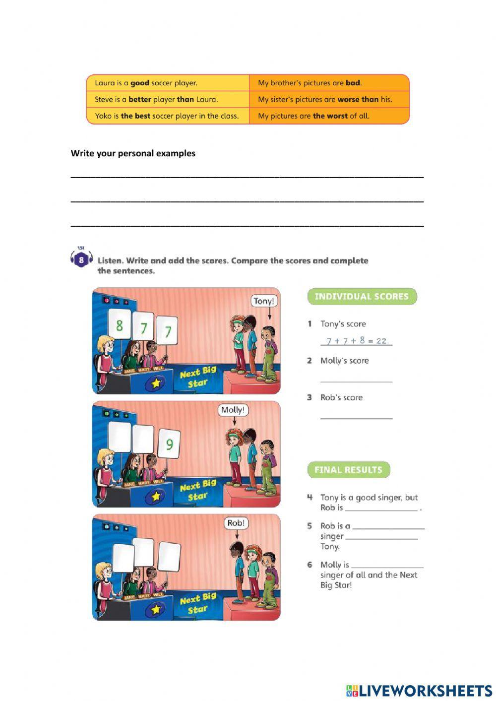 Comparatives and supperlatives