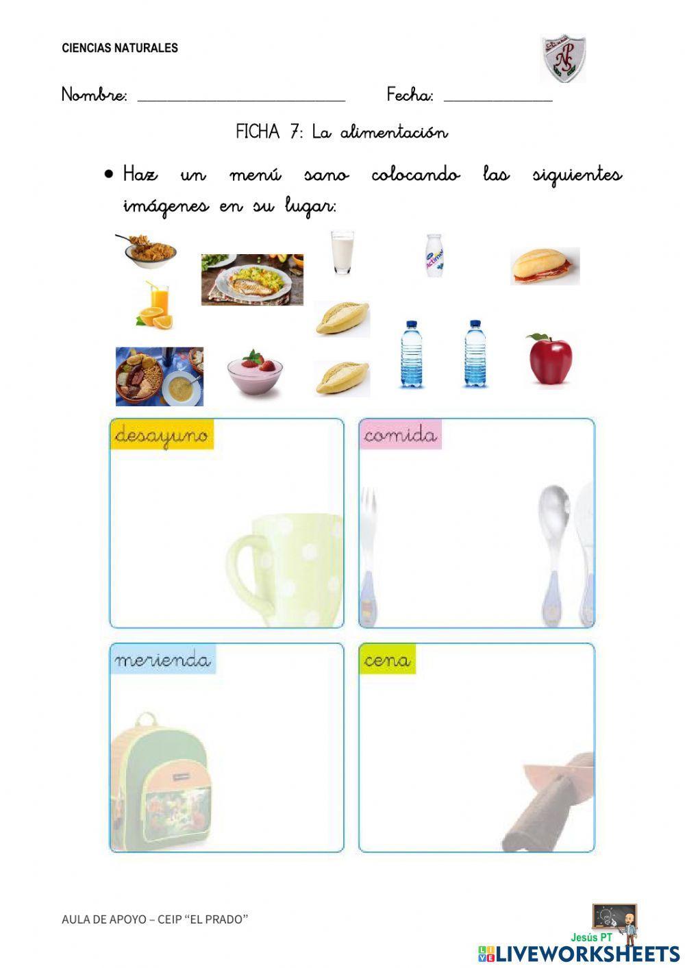 Ficha 7 La alimentación-1EP-Ciencias Naturales