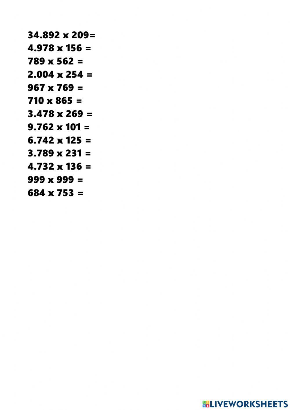 Ejercicios Matemáticas - 1