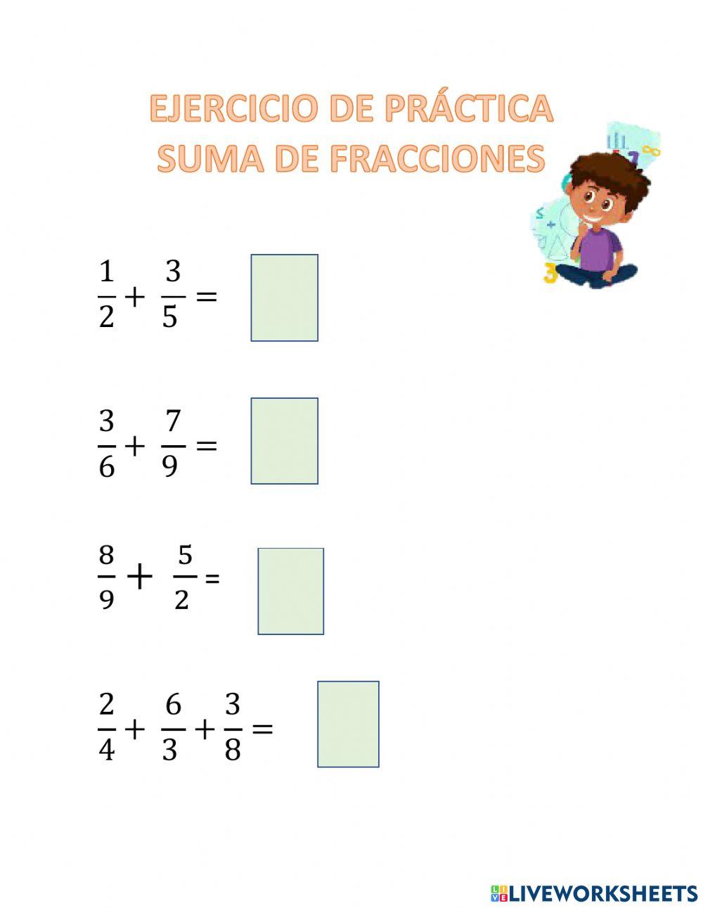 Suma de fracciones diferente denominador