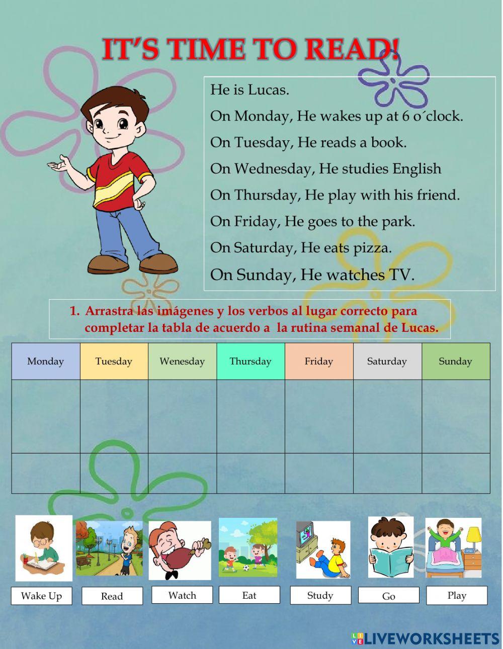 Reading about Daily Routine