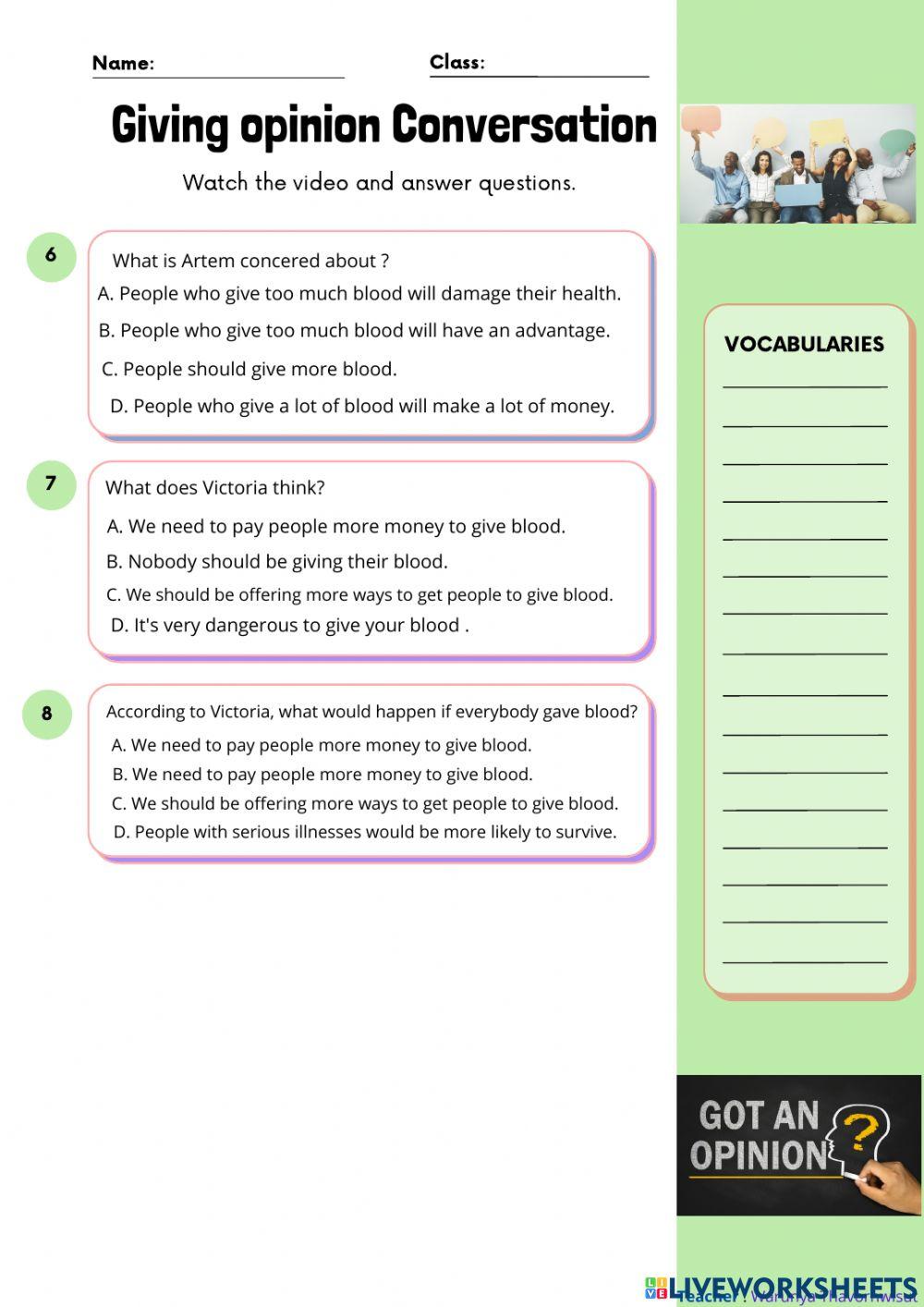 Giving opinion donate blood