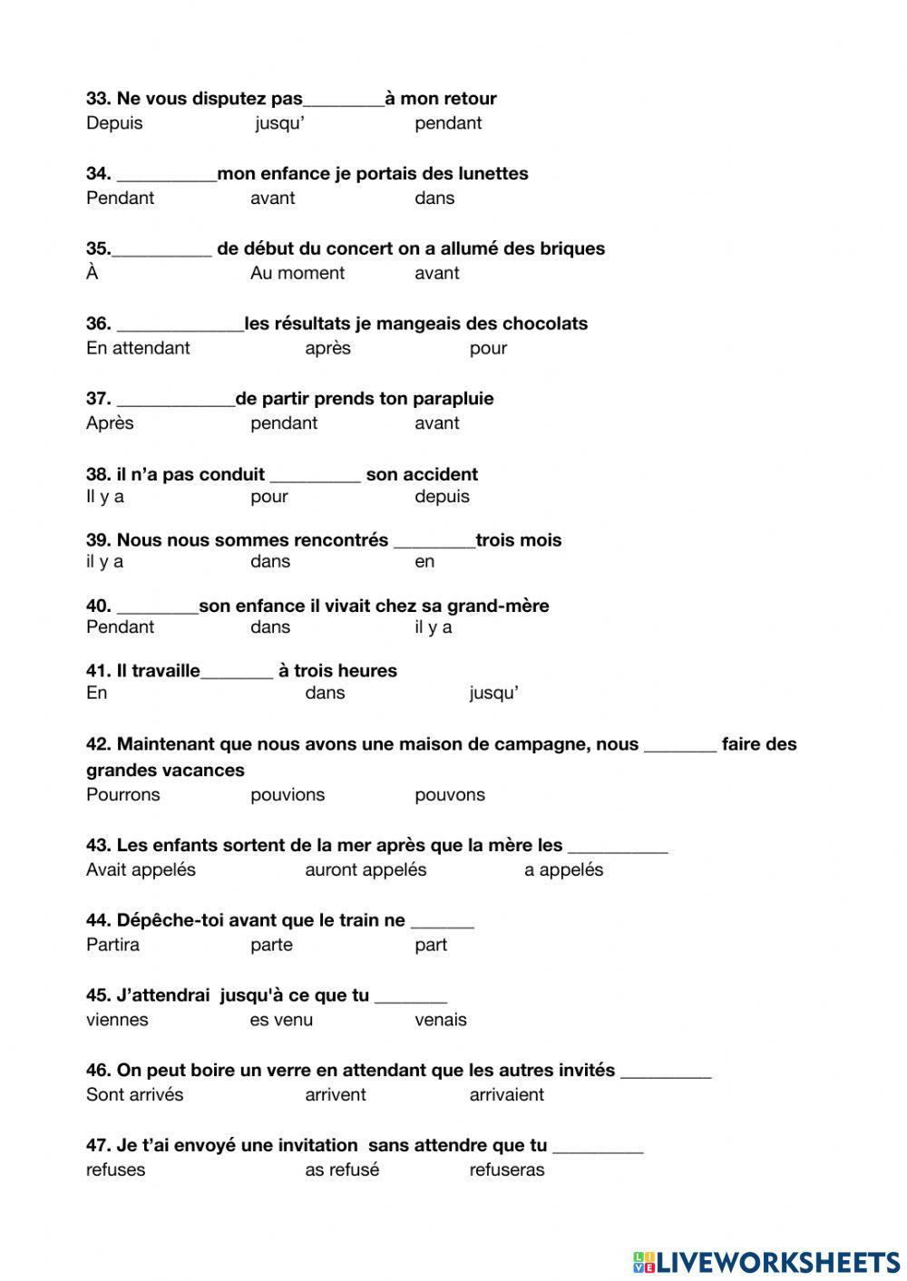 Revision de grammaire
