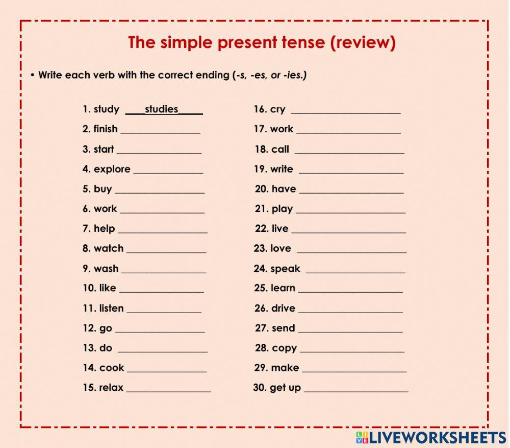 The simple present tense (he, she, it)