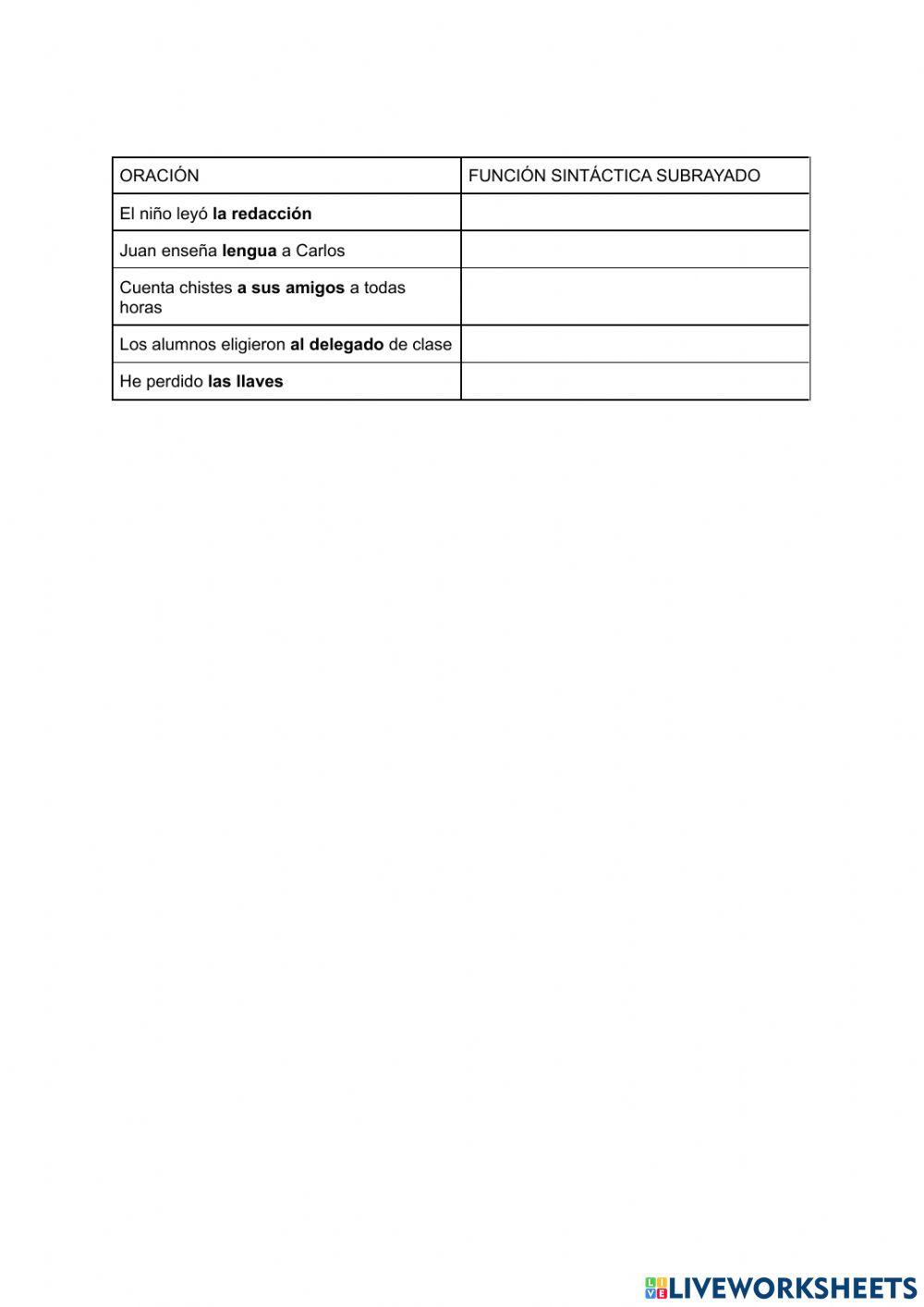 Complento directo e indirecto