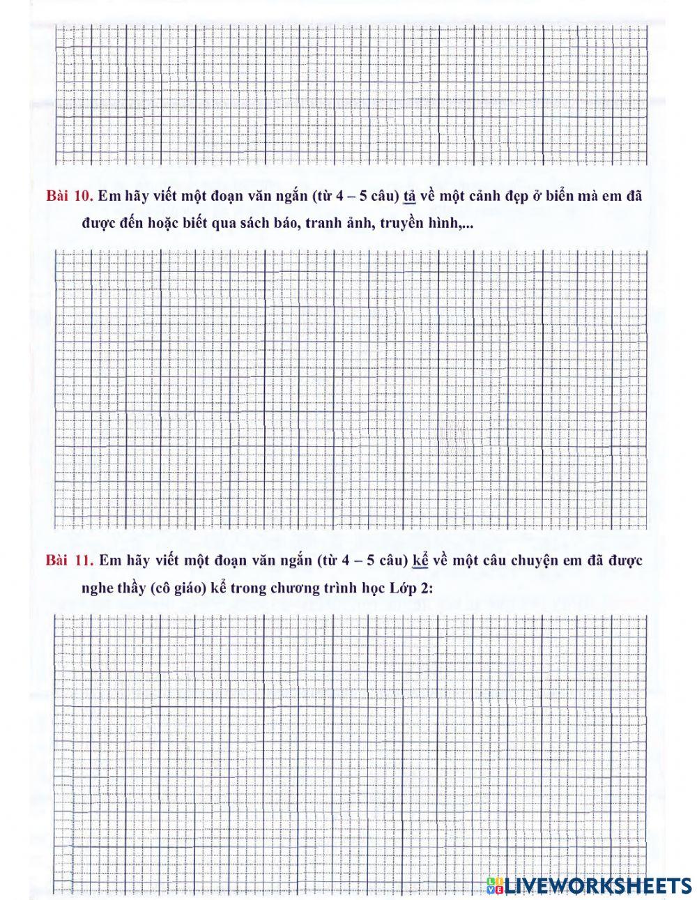 Tiếng Việt 2 lên 3 - Dạng 10: Tập làm văn (phần 3)
