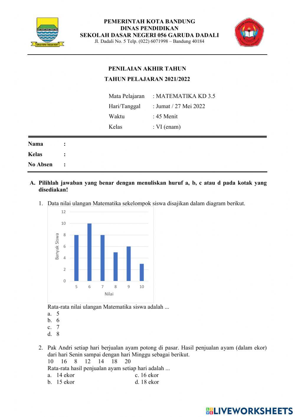 Pat matematika kd 3.5