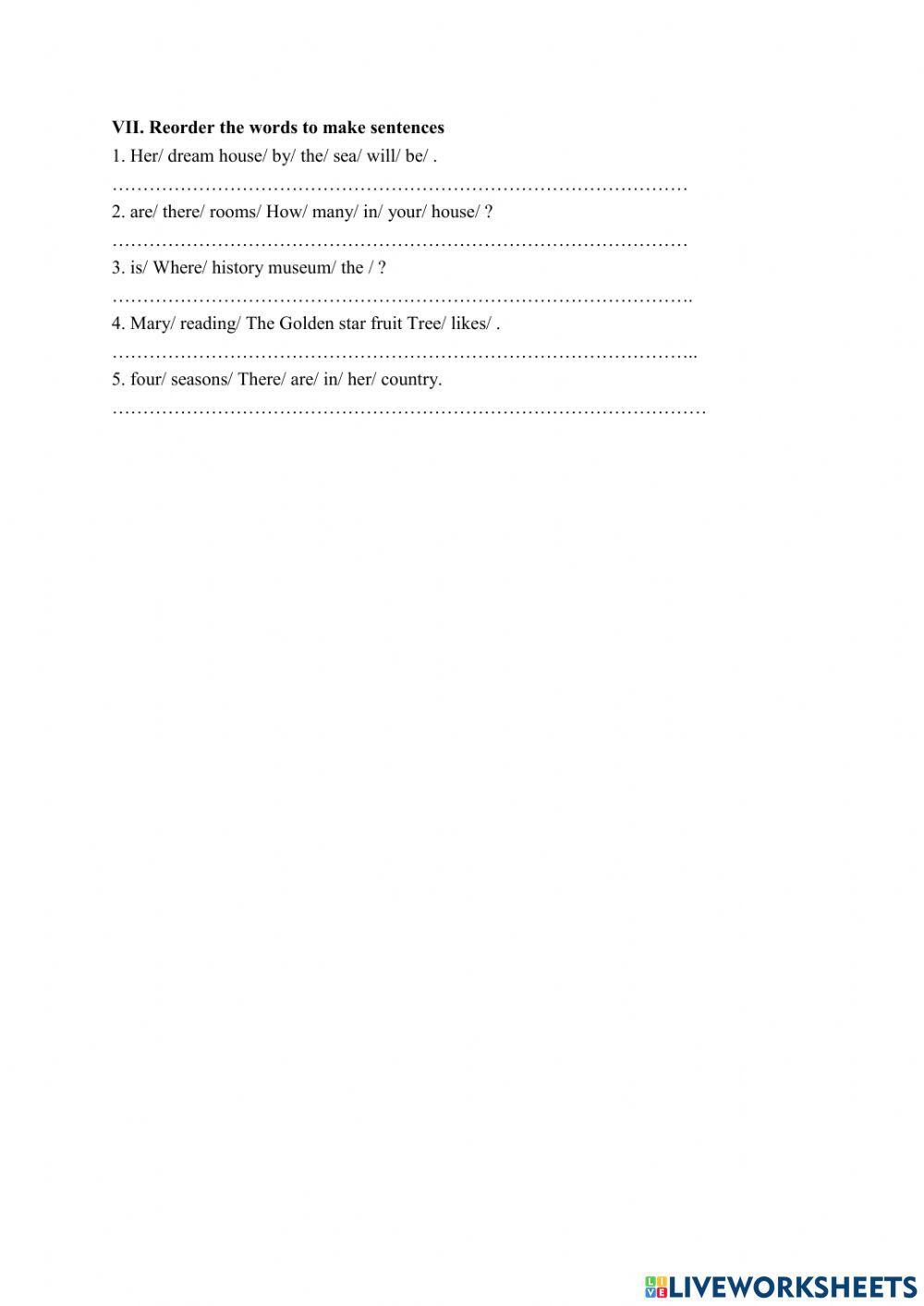 Luyện thi vào 6 Test 7