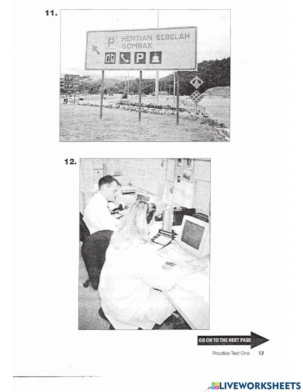 Toeic practice test 1 listening part 1 questions 1-16