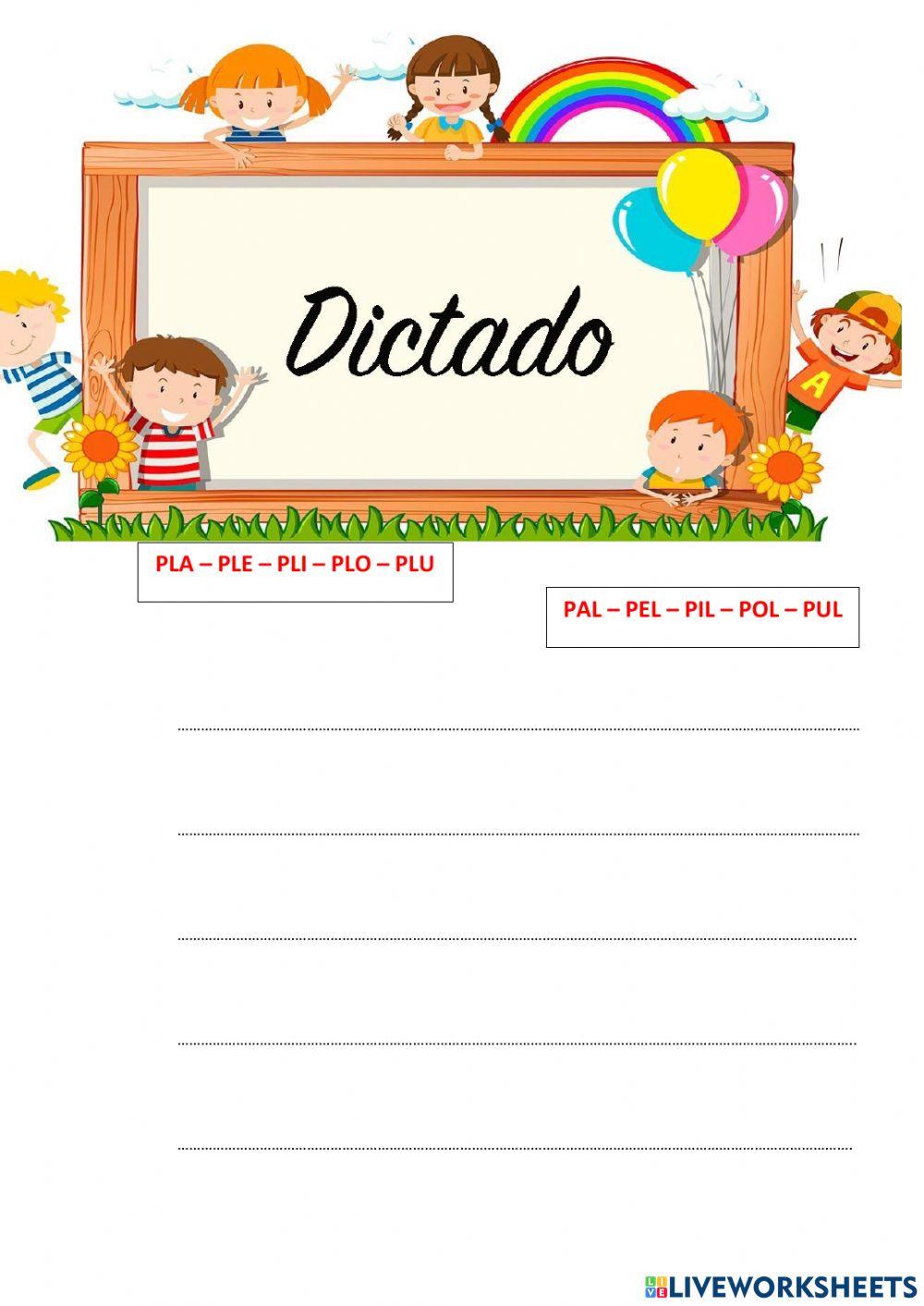 Dictado silabas trabadas