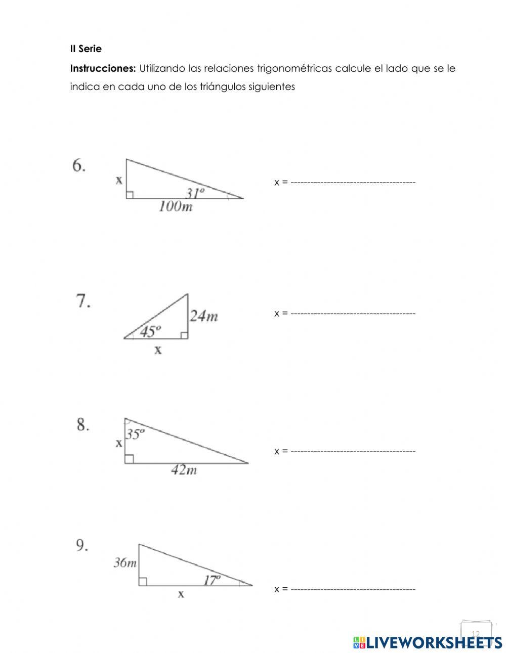 2.5 Relaciones Trigonométricas - Tarea