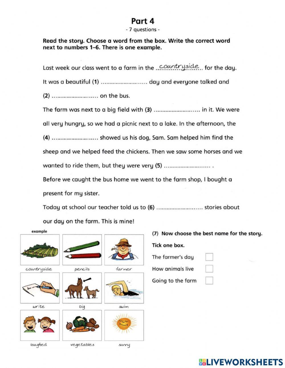 Final reading test movers 1