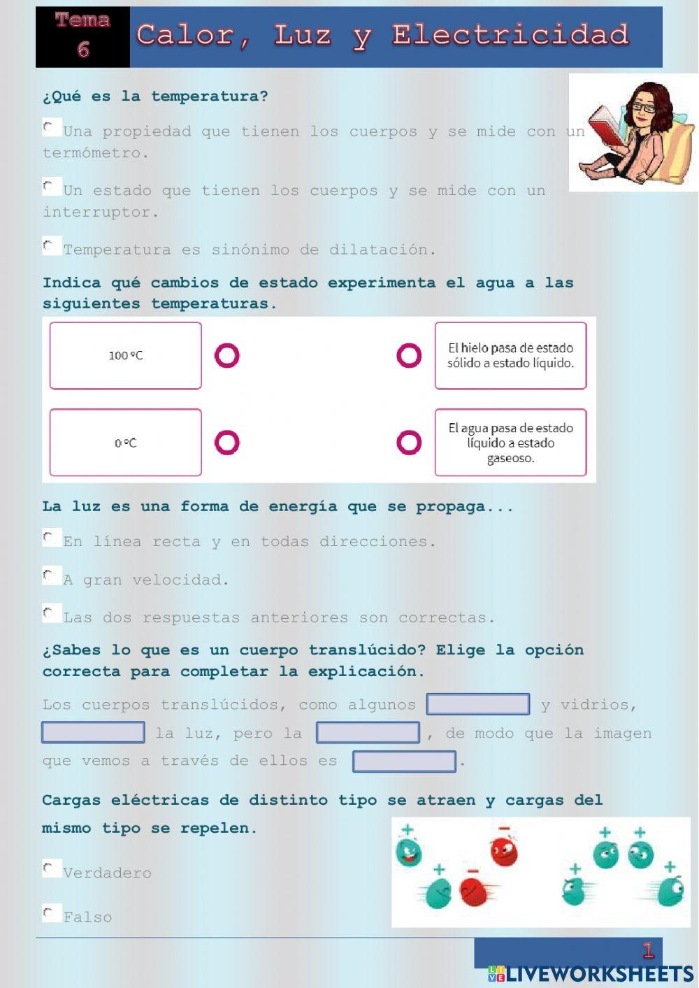 El calor, la luz y la electricidad