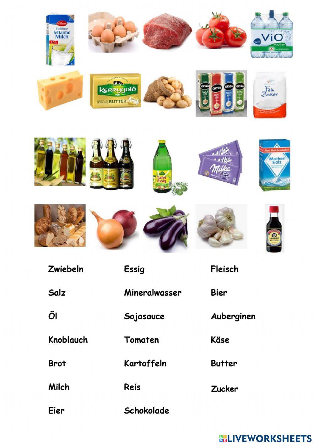 Lebensmittel zuordnen