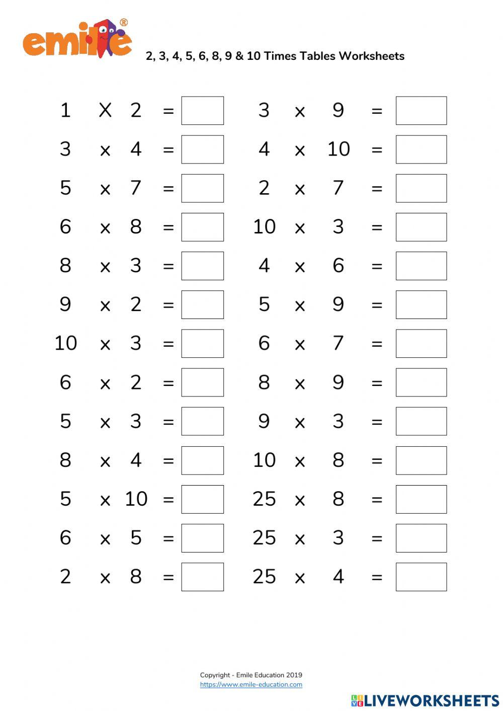 Year 3 worksheet exercise Live Worksheets