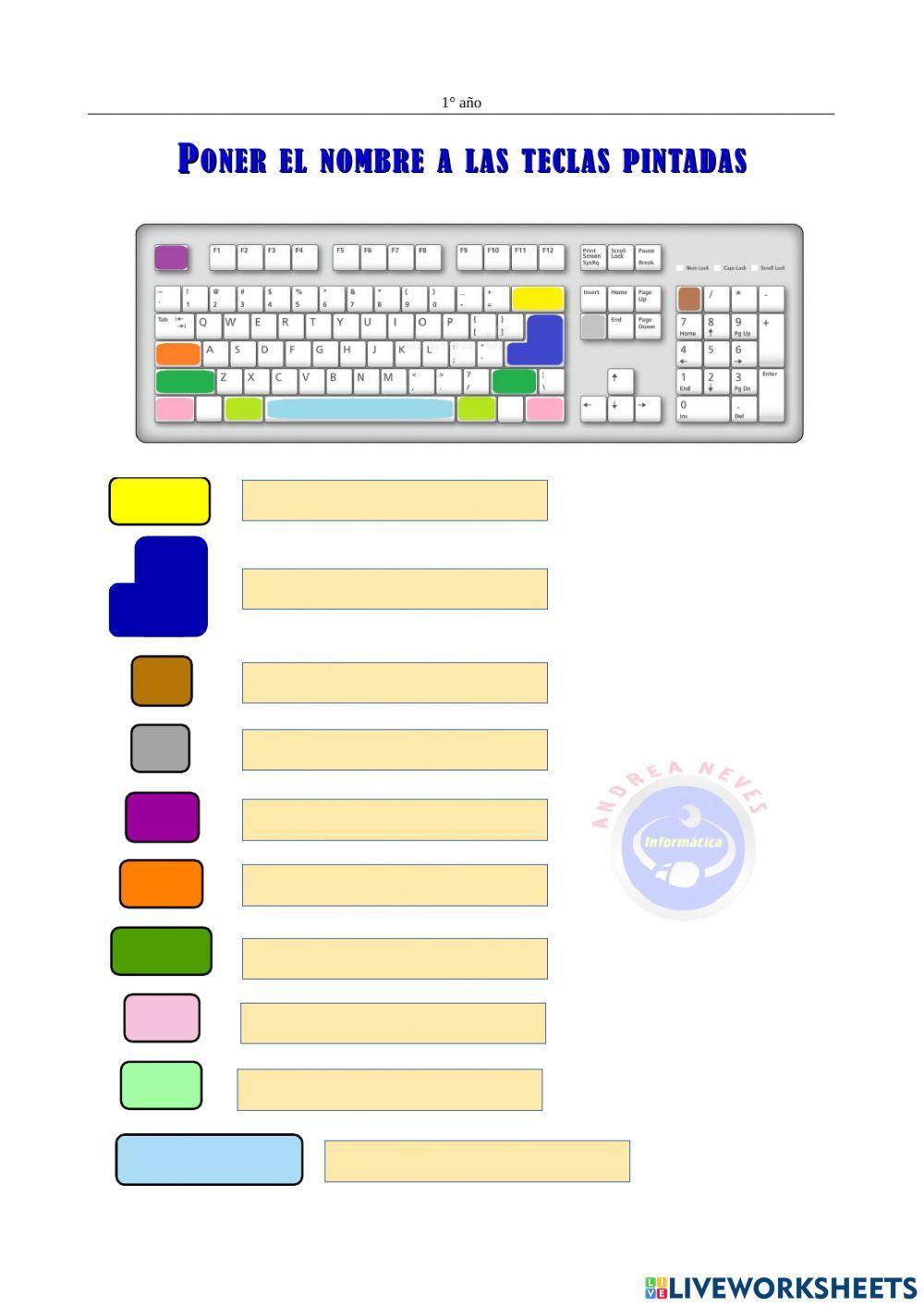 Poner nombre a las teclas pintadas