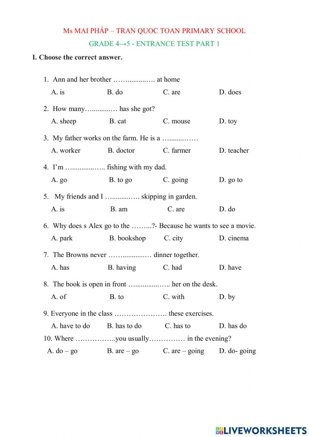 Entry Test Grade Worksheet Live Worksheets 55 OFF entry-test-grade-worksheet-live-worksheets-55-off