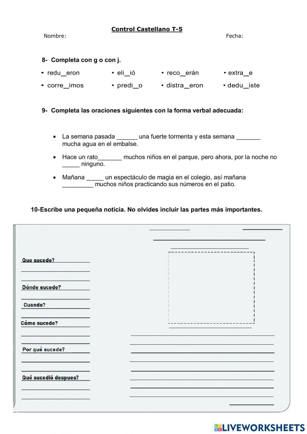 Sufijos, verbos, y notícia