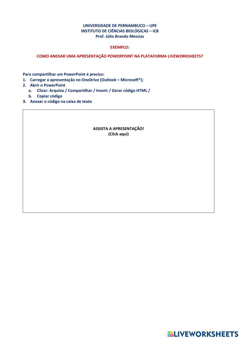 Como anexar uma apresentação PowerPoint