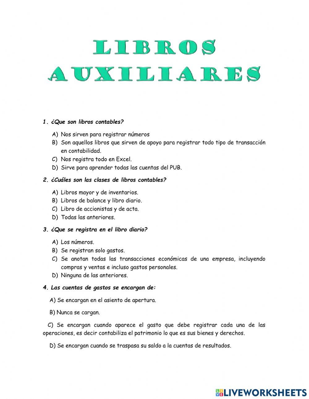 Libros auxiliares