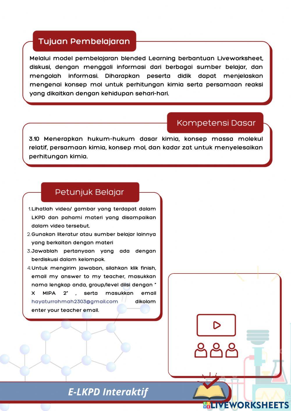 Perhitungan Kimia dalam Persamaan Reaksi