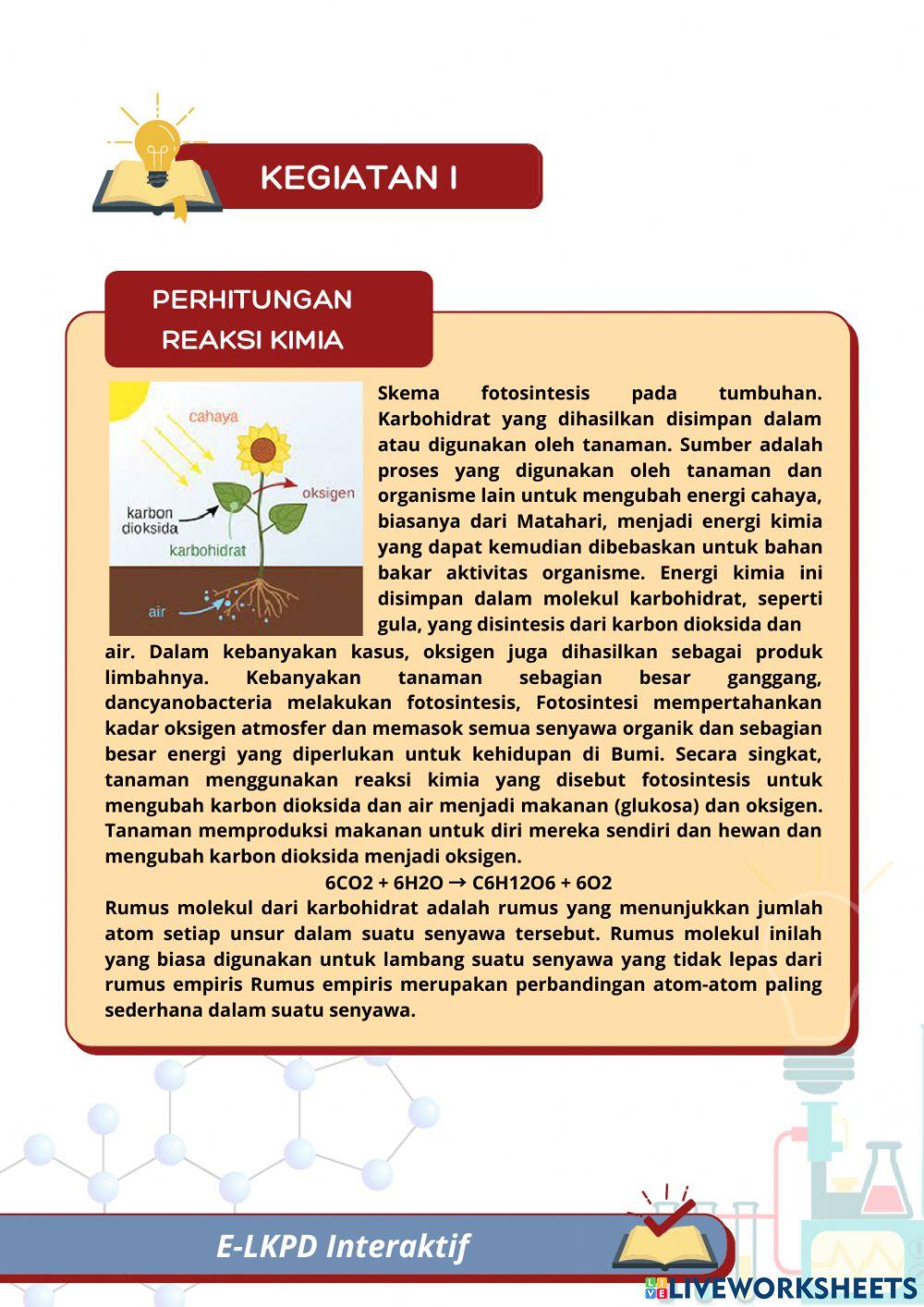 Perhitungan Kimia dalam Persamaan Reaksi