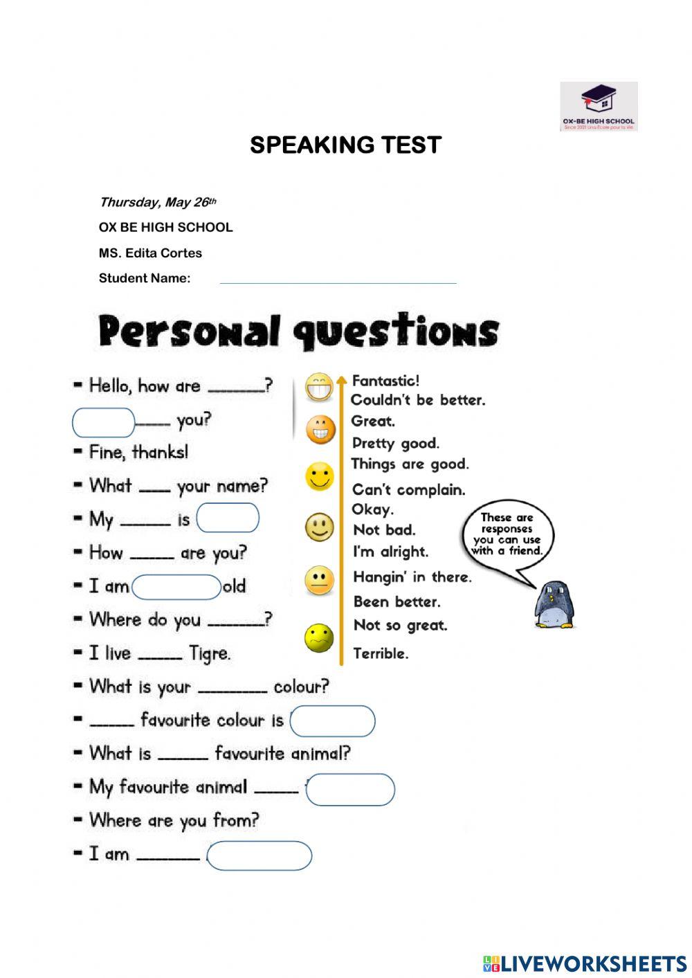 Personal information