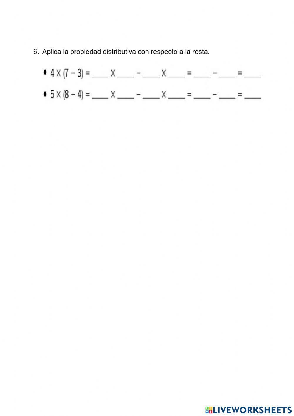 Práctica Calificada sobre la multiplicación y propiedades
