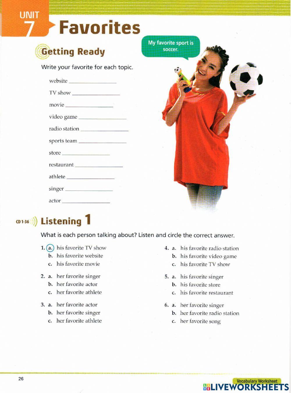 Unit 5 Listening supplementary 1