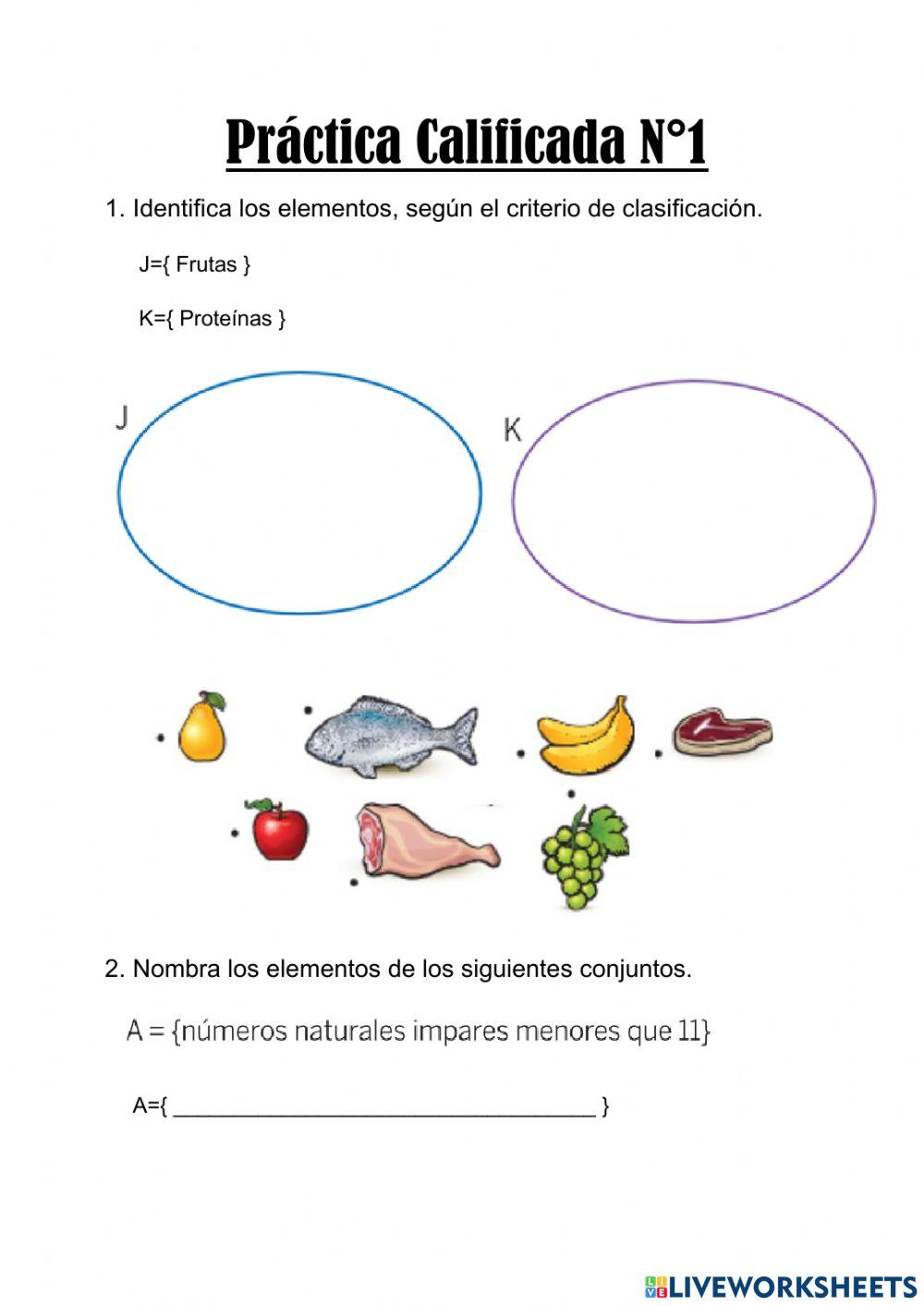 Práctica Calificada sobre conjuntos
