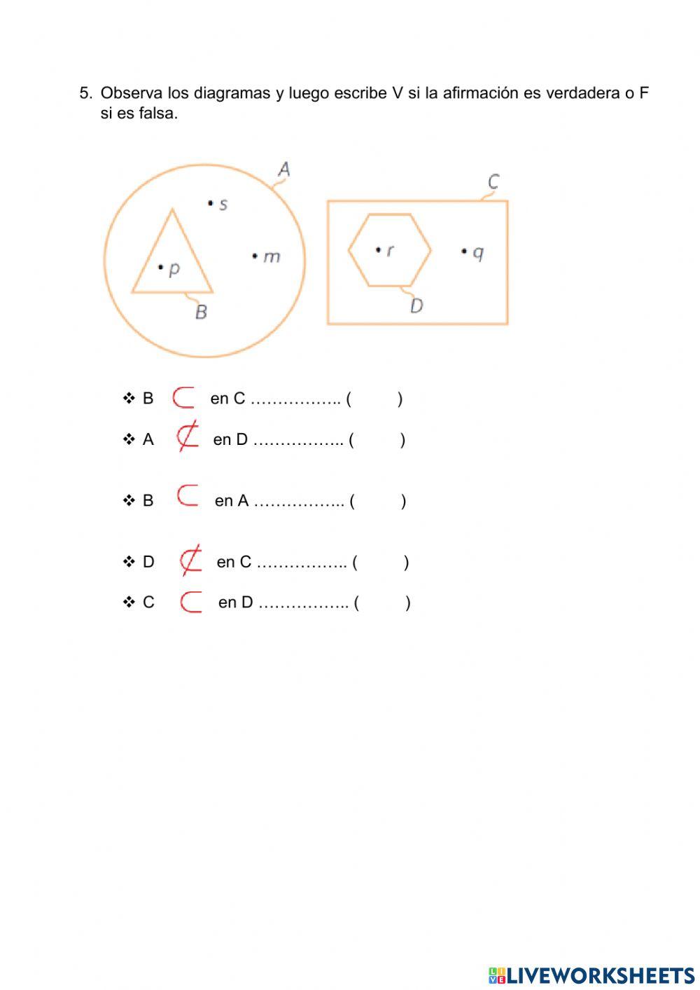 Práctica Calificada sobre conjuntos