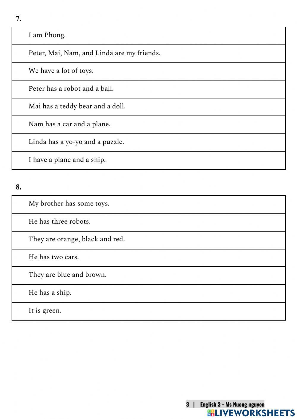 E3U15 (speaking) Do you have any toys?